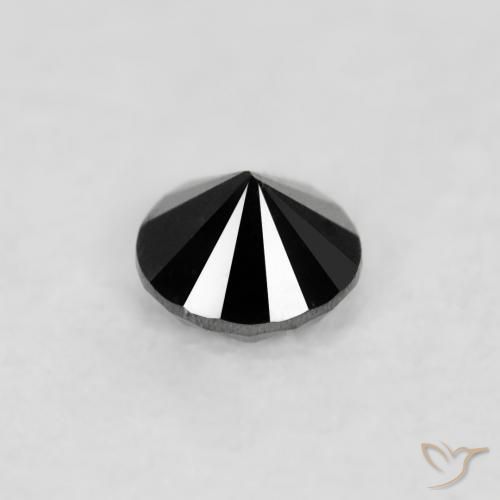 Diamante Nero naturale da 0.04 ct, Rotondo, Opaco