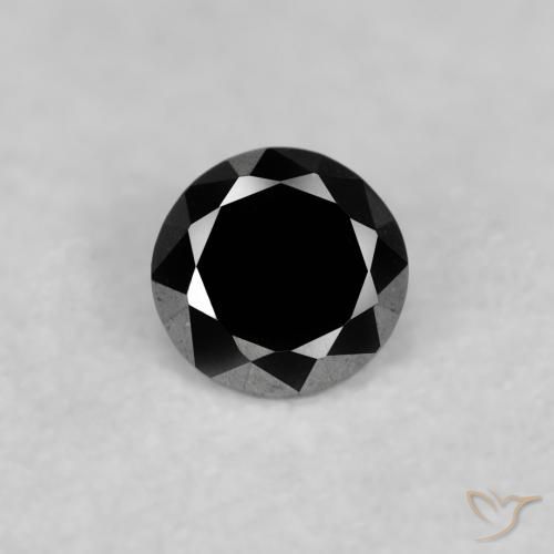 0.03ct Naturale Nero Diamante, Rotondo, Opaco