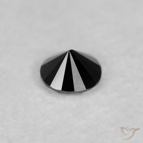 Diamante Nero naturale da 0.03 ct, Rotondo, Opaco