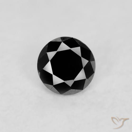 0.03ct Naturale Nero Diamante, Rotondo, Opaco