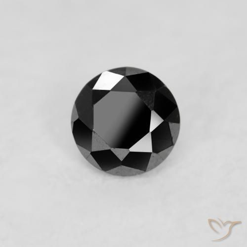 Diamante Nero naturale da 0.03 ct, Rotondo, Opaco