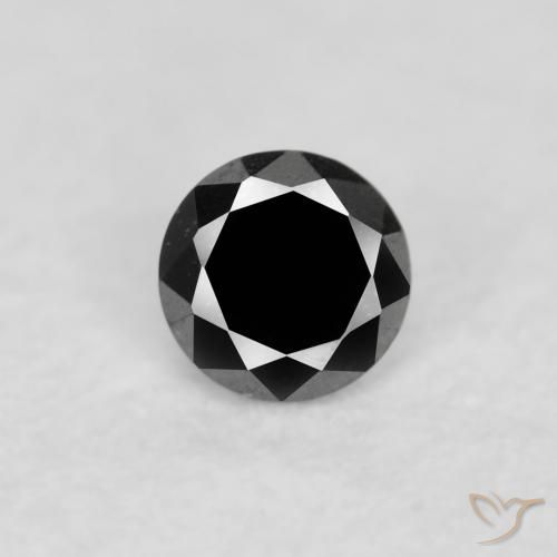 0.04ct Naturale Nero Diamante, Rotondo, Opaco