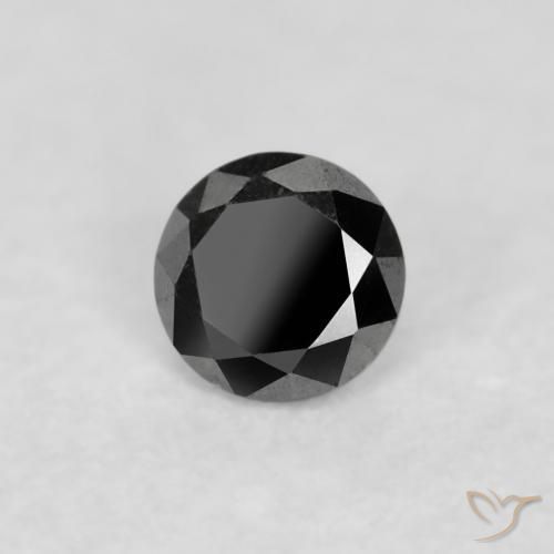 Diamante Nero naturale da 0.04 ct, Rotondo, Opaco