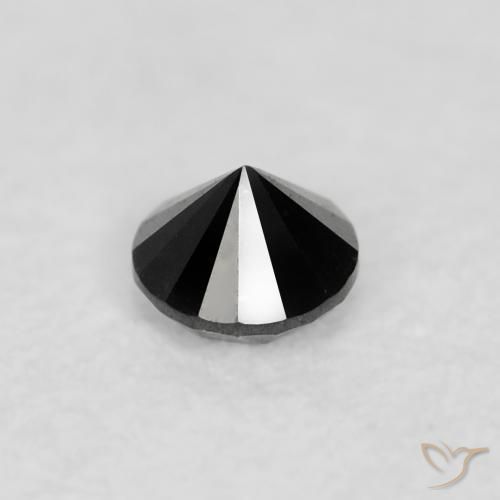 Diamante Nero naturale da 0.04 ct, Rotondo, Opaco