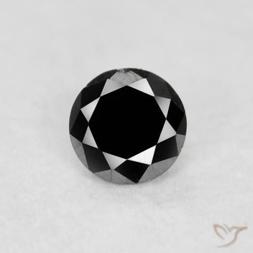 0.04ct Naturale Nero Diamante, Rotondo, Opaco