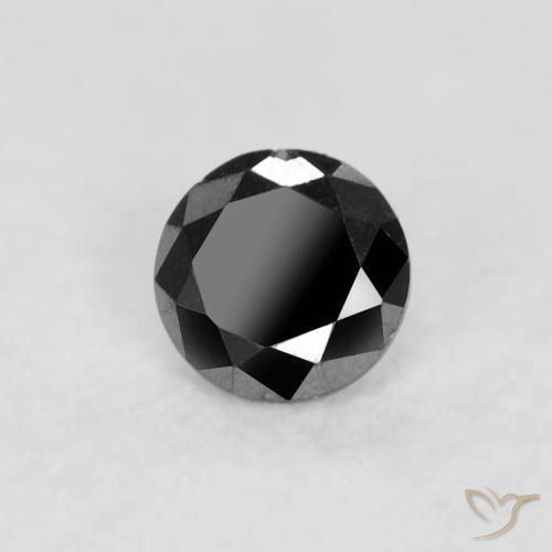 Diamante Nero naturale da 0.04 ct, Rotondo, Opaco