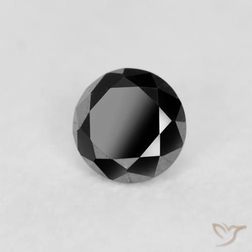 Diamante Nero naturale da 0.05 ct, Rotondo, Opaco
