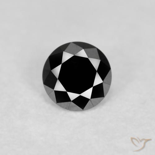 0.12ct Naturale Nero Diamante, Rotondo, Opaco