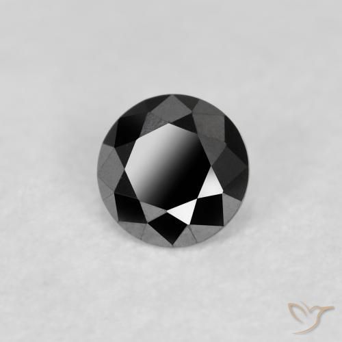Diamante Nero naturale da 0.12 ct, Rotondo, Opaco