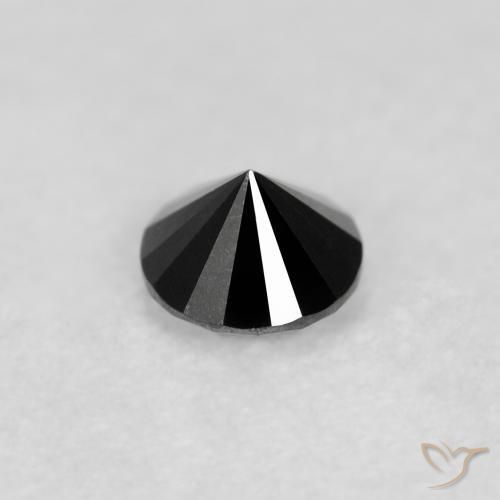 Diamante Nero naturale da 0.12 ct, Rotondo, Opaco