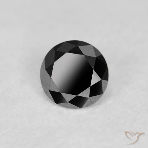 Diamante Nero naturale da 0.12 ct, Rotondo, Opaco