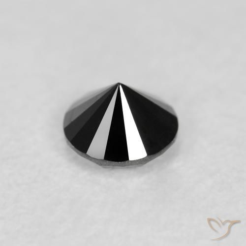 Diamante Nero naturale da 0.12 ct, Rotondo, Opaco