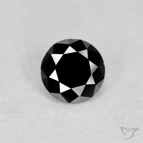 0.07ct Naturale Nero Diamante, Rotondo, Opaco