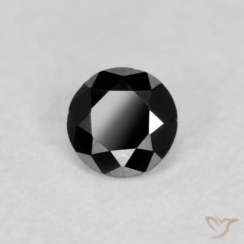 Diamante Nero naturale da 0.07 ct, Rotondo, Opaco