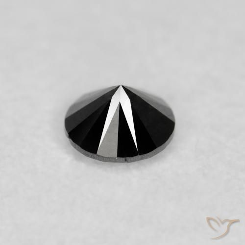 Diamante Nero naturale da 0.07 ct, Rotondo, Opaco