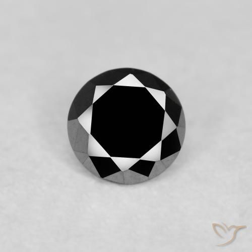 0.12ct Naturale Nero Diamante, Rotondo, Opaco