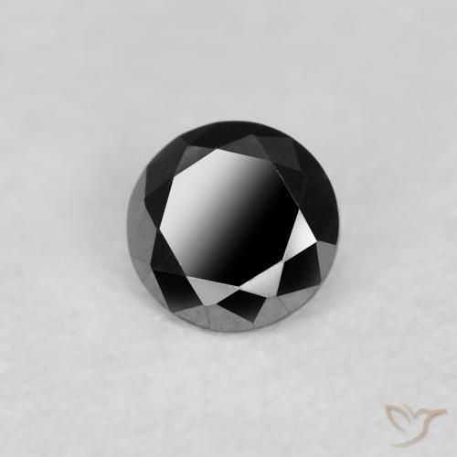 Diamante Nero naturale da 0.12 ct, Rotondo, Opaco