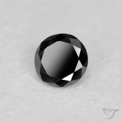 Diamante Nero naturale da 0.05 ct, Rotondo, Opaco