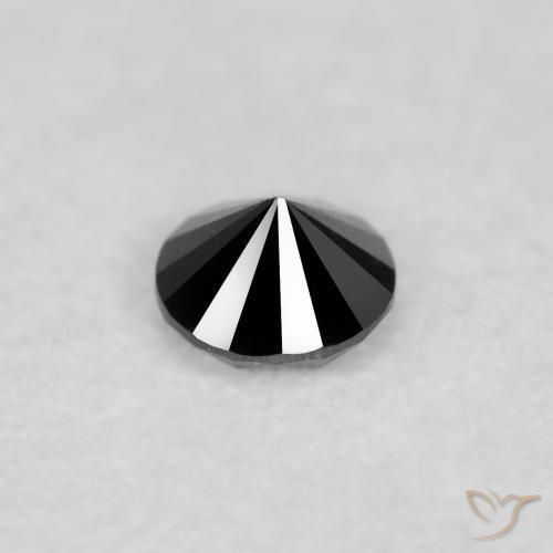 Diamante Nero naturale da 0.04 ct, Rotondo, Opaco