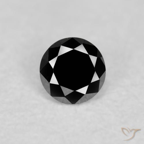 0.06ct Naturale Nero Diamante, Rotondo, Opaco
