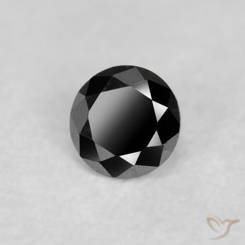 Diamante Nero naturale da 0.06 ct, Rotondo, Opaco