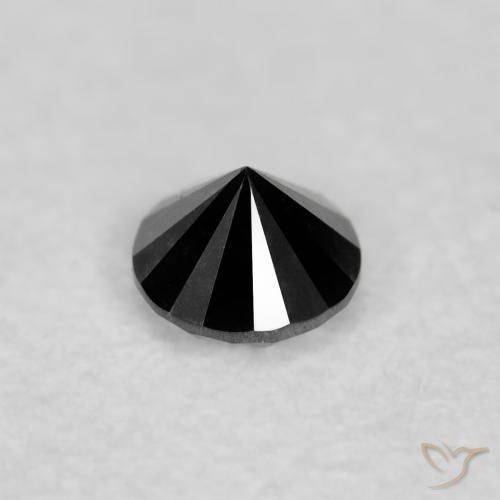 Diamante Nero naturale da 0.06 ct, Rotondo, Opaco