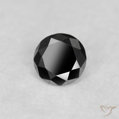 Diamante Nero naturale da 0.04 ct, Rotondo, Opaco