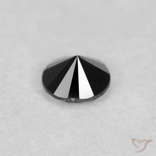 Diamante Nero naturale da 0.04 ct, Rotondo, Opaco