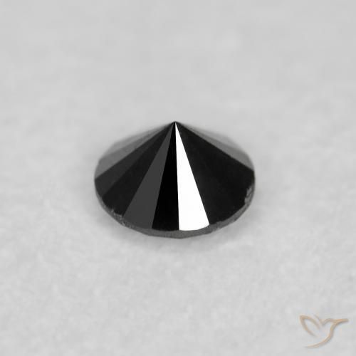 Diamante Nero naturale da 0.05 ct, Rotondo, Opaco