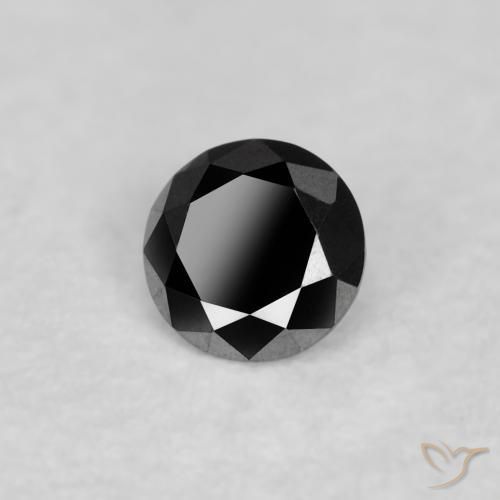 Diamante Nero naturale da 0.06 ct, Rotondo, Opaco