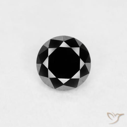 0.03ct Naturale Nero Diamante, Rotondo, Opaco