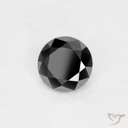 Diamante Nero naturale da 0.03 ct, Rotondo, Opaco