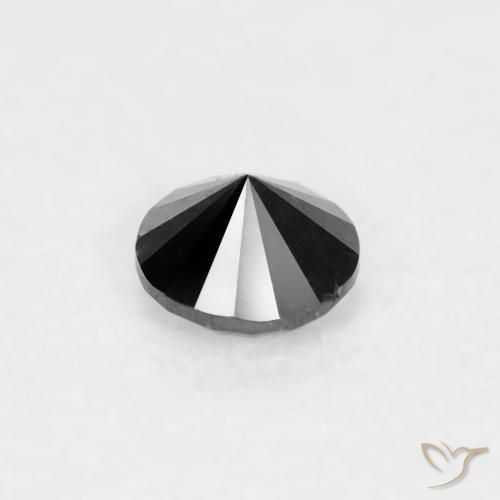 Diamante Nero naturale da 0.03 ct, Rotondo, Opaco