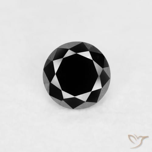 0.03ct Naturale Nero Diamante, Rotondo, Opaco