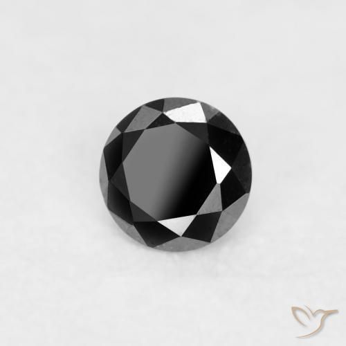 Diamante Nero naturale da 0.03 ct, Rotondo, Opaco