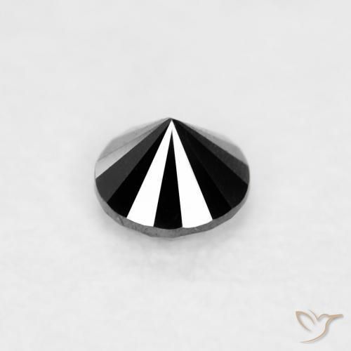 Diamante Nero naturale da 0.03 ct, Rotondo, Opaco