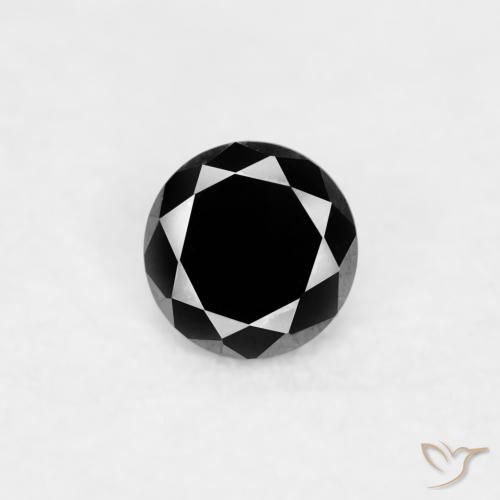 0.03ct Naturale Nero Diamante, Rotondo, Opaco
