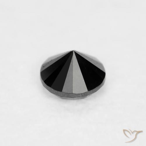 Diamante Nero naturale da 0.03 ct, Rotondo, Opaco