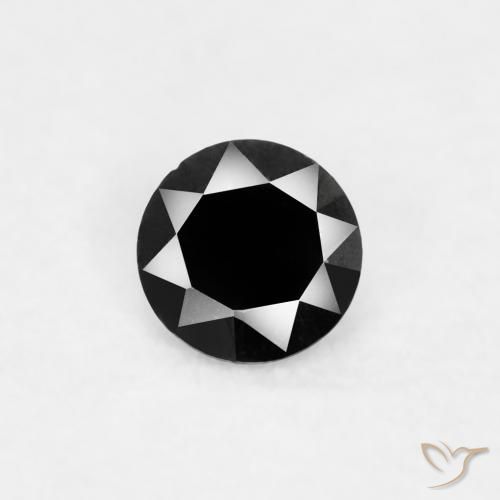 0.03ct Naturale Nero Diamante, Rotondo, Opaco