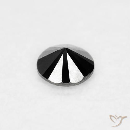 Diamante Nero naturale da 0.03 ct, Rotondo, Opaco