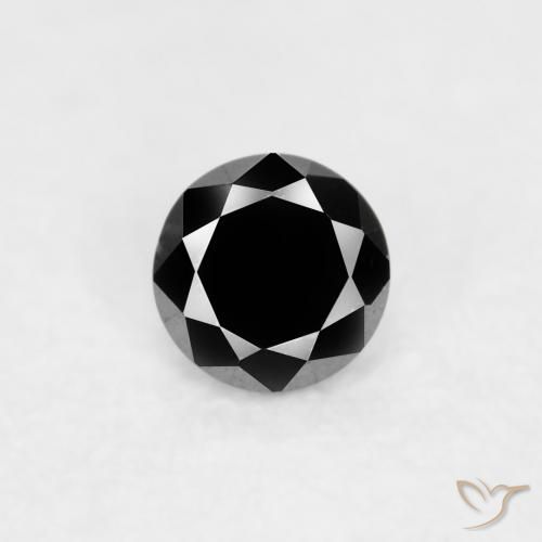 0.03ct Naturale Nero Diamante, Rotondo, Opaco