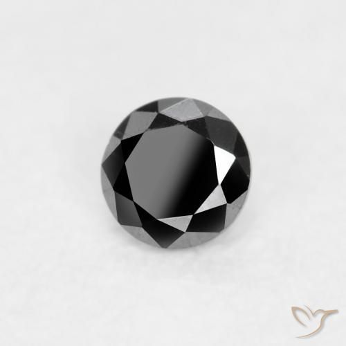 Diamante Nero naturale da 0.03 ct, Rotondo, Opaco