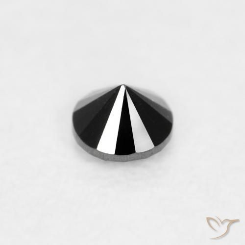 Diamante Nero naturale da 0.03 ct, Rotondo, Opaco