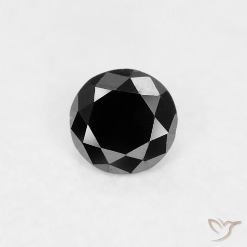 0.03ct Naturale Nero Diamante, Rotondo, Opaco