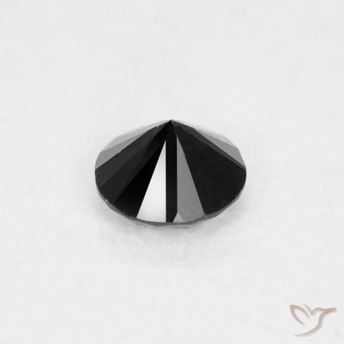 Diamante Nero naturale da 0.03 ct, Rotondo, Opaco