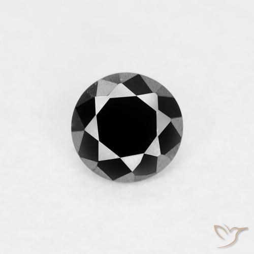 0.04ct Naturale Nero Diamante, Rotondo, Opaco