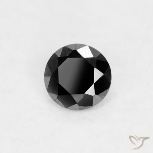 Diamante Nero naturale da 0.04 ct, Rotondo, Opaco