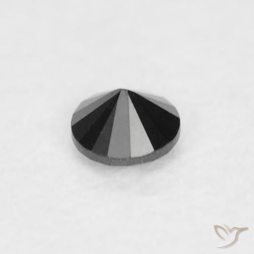Diamante Nero naturale da 0.04 ct, Rotondo, Opaco