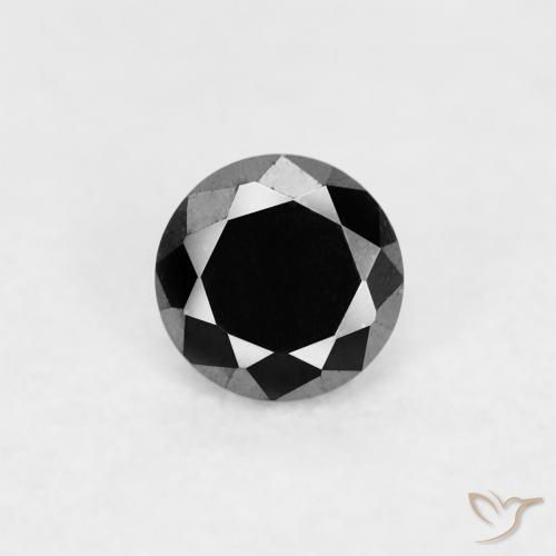 0.06ct Naturale Nero Diamante, Rotondo, Opaco