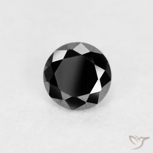 Diamante Nero naturale da 0.06 ct, Rotondo, Opaco